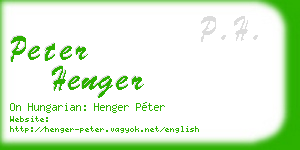 peter henger business card