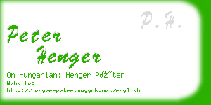 peter henger business card